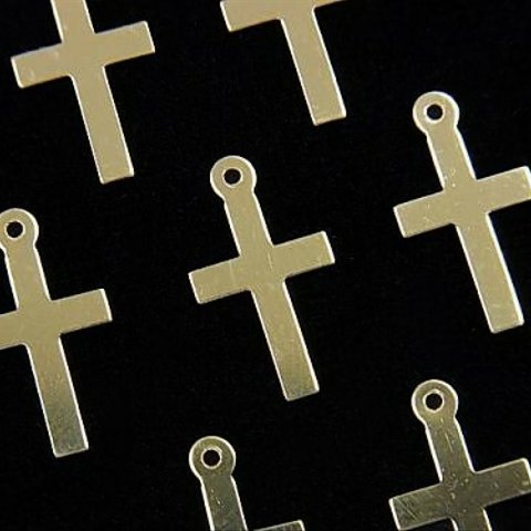 【1点】14KGFゴールドフィルド金張りクロス・十字架チャーム