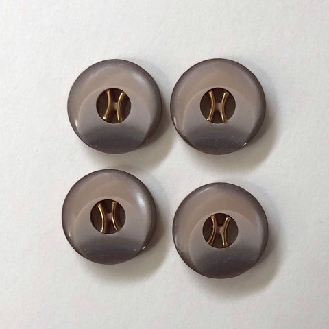 【SALE】 レトロ サークル ボタン ベージュ 19mm 4個セット  ca-001