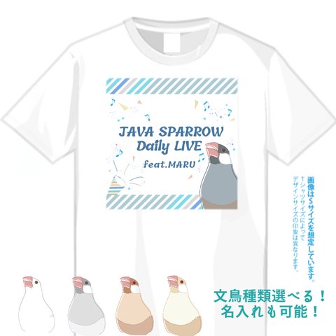 文鳥さんのライブTシャツ(名入れ可能)