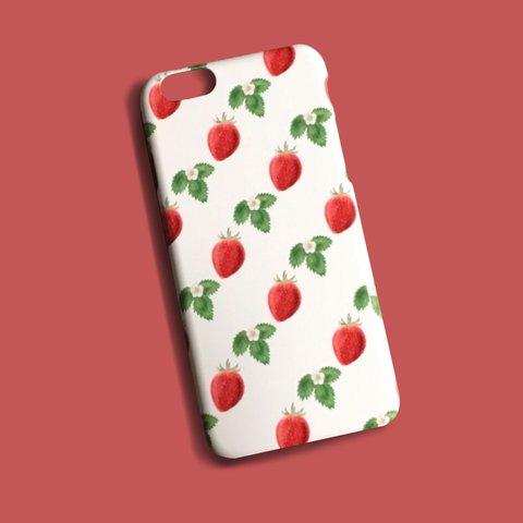 いちごといちごの葉スマホケース イチゴ 苺 いちご グッズ 植物  iPhone Android