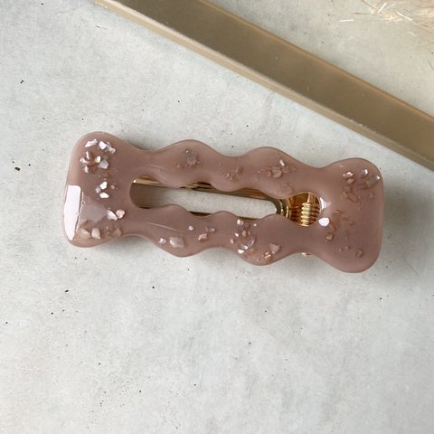 hair clip / pink brown