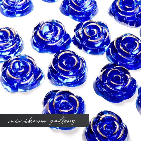 blue(30pcs)Acryl crystal rose cabochon