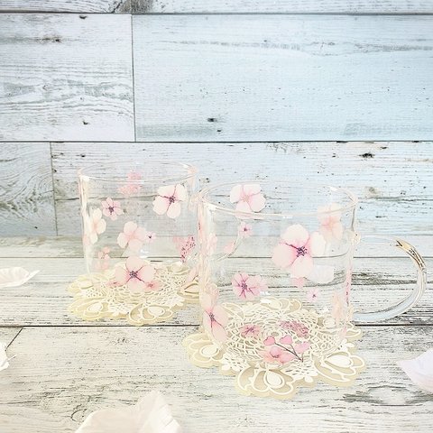 SAKURA🌸柄✨耐熱マグカップ✨SET