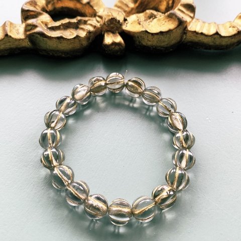 【1連20コセット】JIRI＊IVANA#czech beads#チェコビーズ　melonround8㍉ crystal/ bronze