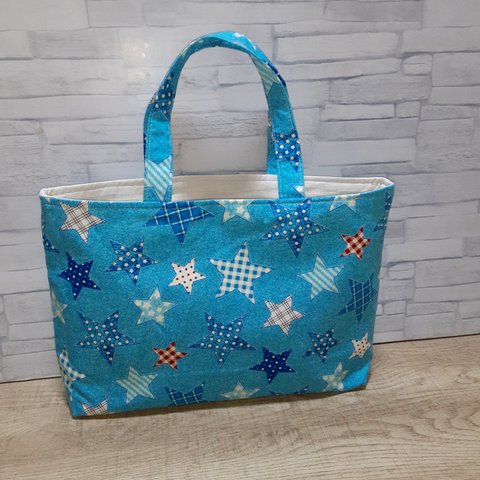 星柄トートバッグ 35X22X6 (M3)