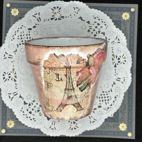アンティーク風パリの鉢
