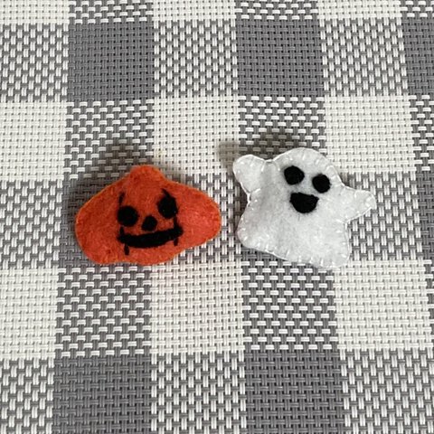 ハロウィンブローチ（ジャックオーランタン&おばけ）