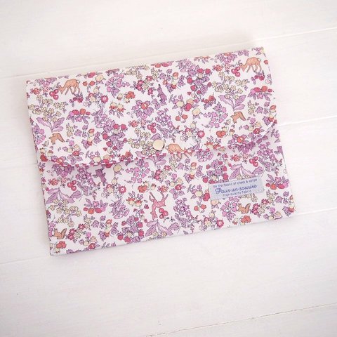 リバティ 母子手帳ケース ナンシー・アニマル/ピンク6P B6サイズ 大き目サイズ