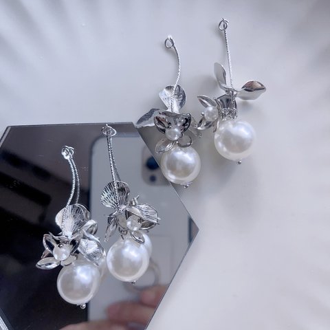 【在庫限り】2pcs)2748)パールタッセル)rhodium#3z