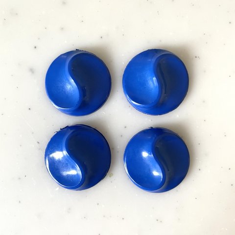 Vintage Dark Blue Wave Lined 22mm Cabochons 