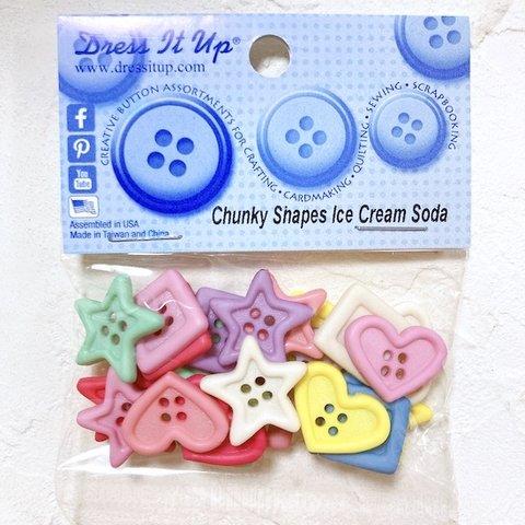 セール　セットボタン　ボタン　スター　ハート　スクエア　キャンディカラー　アメリカ　Dress It Up　輸入　ボタン　海外　buttonset5417