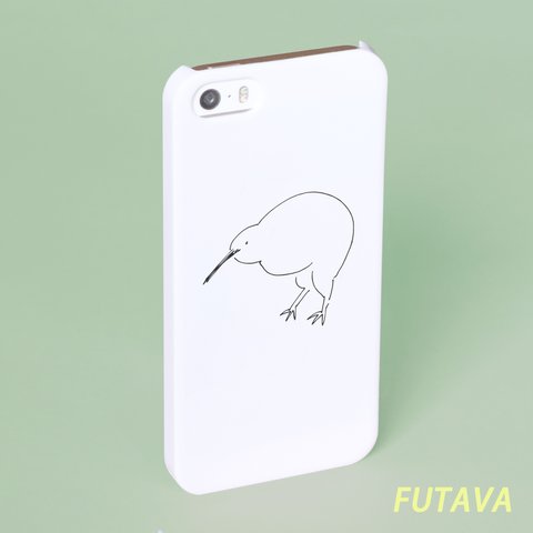 ＊キウイさん＊ スマホケース 白 機種選べます キーウィー キウィ Kiwi トリ 鳥 鳩 ハト インコ シンプル 可愛い iPhone Android