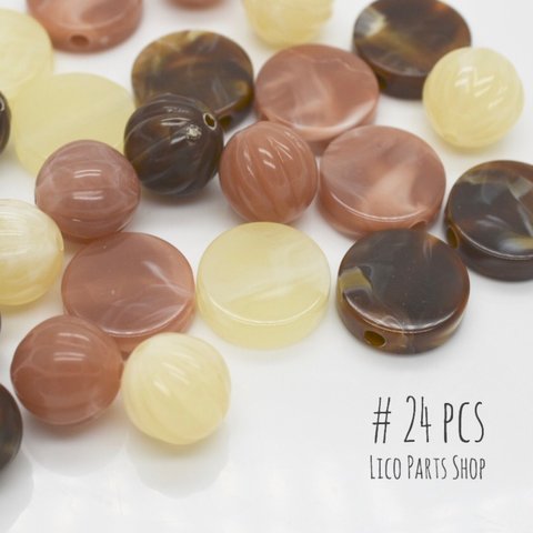 24個 ＊ chocolate color beads