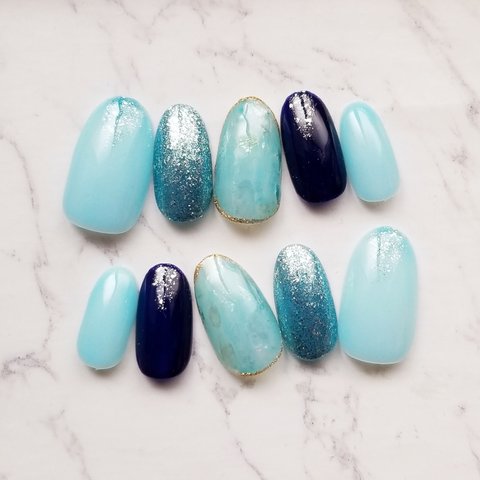 Mica Nail Blue