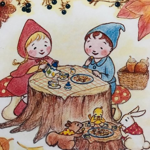 小人と動物たちの秋のお茶会