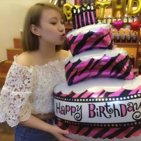 バースデーケーキ 巨大 バルーン 誕生日 お祝い Happy Birthday
