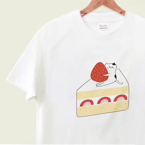 〈 ロンTへの変更もできます 〉ショートケーキねこ Tシャツ