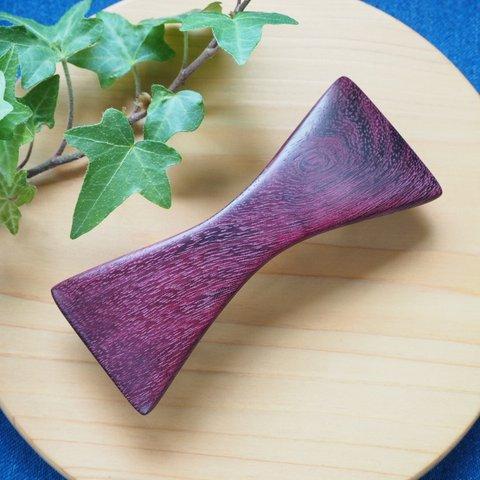 ★美しいパープルリボンのバレッタ（パープルハートMW3.7）長さ9.0cm×幅3.7cm