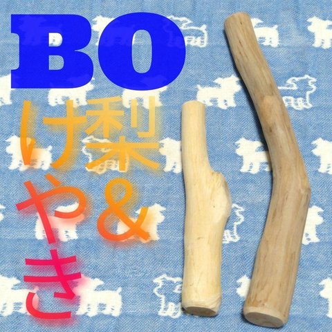 BO.けやき梨の木新品.犬用おもちゃ、小さめ中型犬向け歯固め、かじり木