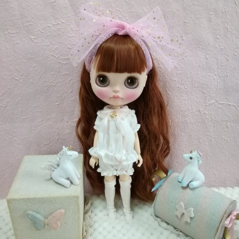 ブライスアウトフィット 🍎048 ふんわりお星様セット(ピンク) ① ＊blythe outfit