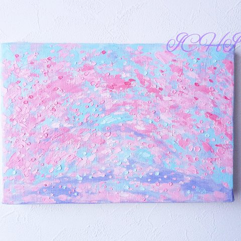 油絵　桜トンネル