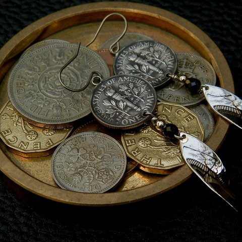 ＃E24　USA Coin Earrings