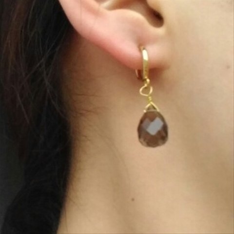 スモーキークオーツ　earring