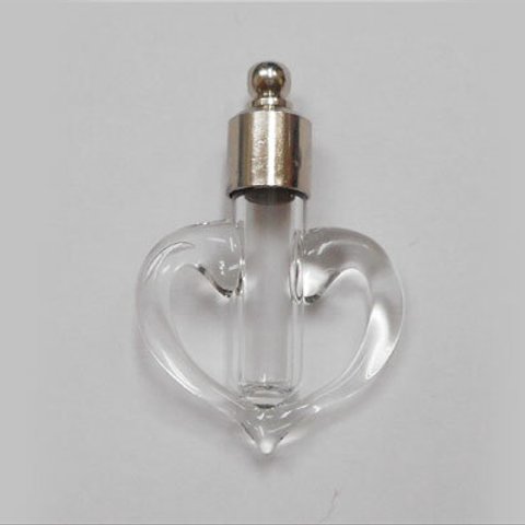 香水 ペンダント　ネックレス/アロマ ペンダント ネックレス/ガラス容器 香水瓶 0.2ml デコ 素材 ハート3型 ko-hart