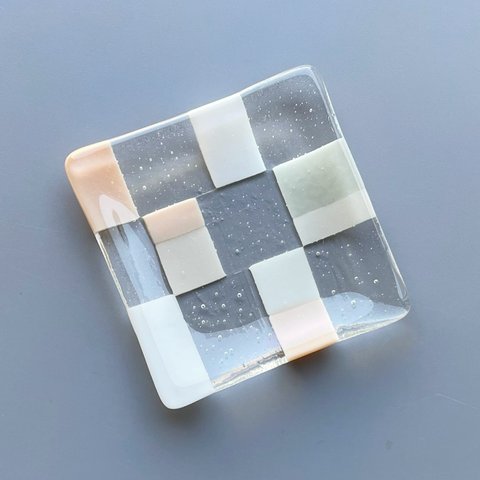 「 角皿 白シリーズ 」 ガラス  フュージング