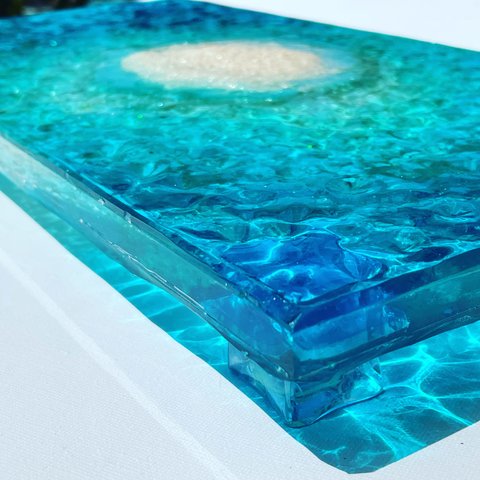  アートディスプレイトレイ  バラス 名も無き島 アクセサリートレイ 仕器 水面 波紋 海 珊瑚 沖縄
