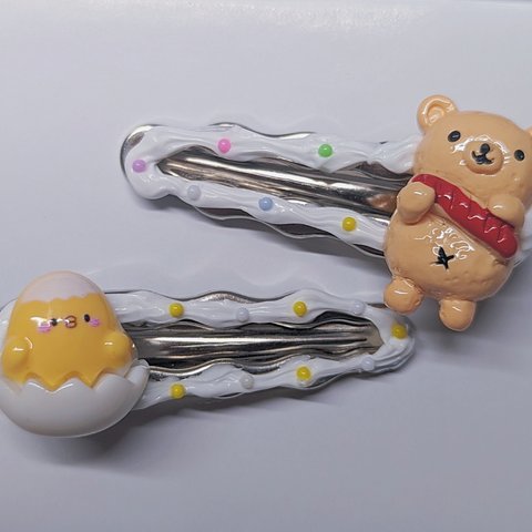 🧸くりーむヘアクリップ🐤