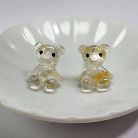 Gemstone bear ～マザーオブパール～ クリップ式イヤリング