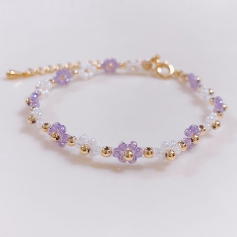 🌼ﾋﾞｰｽﾞﾌﾞﾚｽﾚｯﾄ…purple🌼