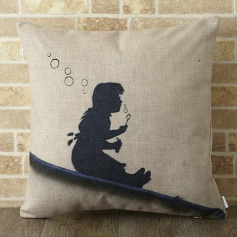 Banksy スロープガール クッションカバー jubileecushionba025 