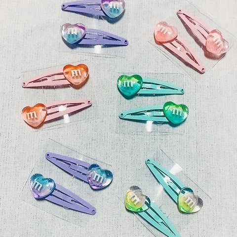 ぷっくりハート　ヘアピン