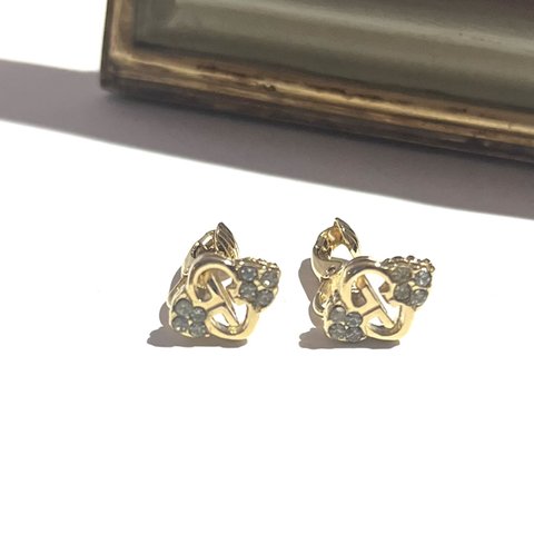 VINTAGE EARRING  GIVENCHY 8ストーンGGヴィンテージ　アンティーク  クラシカル　フラワー　ミニ　クリップ　ナチュラル　カジュアルブライダルジュエリ- メンズ