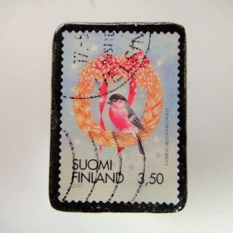 フィンランド　クリスマス切手ブローチ 2948