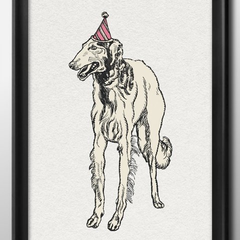 10341■A3アートポスター『モーリッツ・ジャング　犬』絵画　イラスト　デザイン　北欧　マット紙