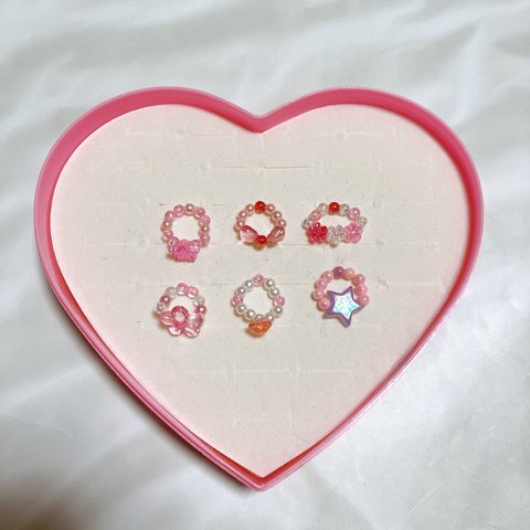 ゆめかわ♡ラブリーな指輪のセット