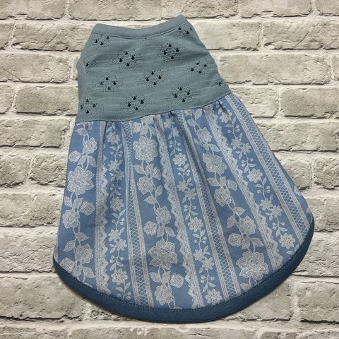 Aqua Blue girly&flowers laceノースリーブワンピース　Ｓ