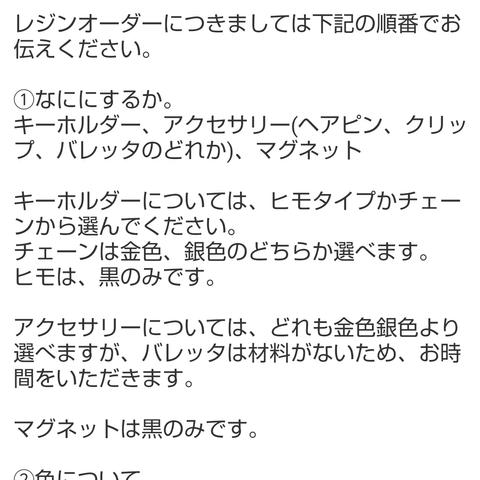 レジンオーダーについての説明