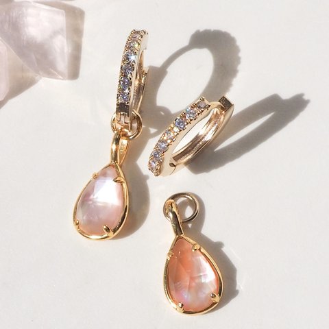 🌸桜ドロップ　フープピアス&チャームセット