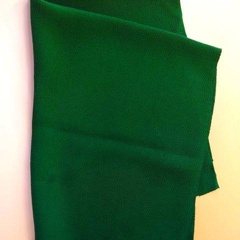 【古布】正絹ちりめん　明るい緑　ドール着物サイズ