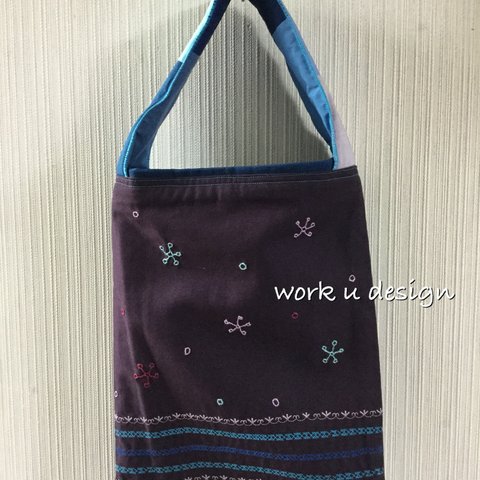 刺繍バッグ(シード／ブルー)