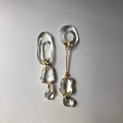 clear bubble pierce/ earring