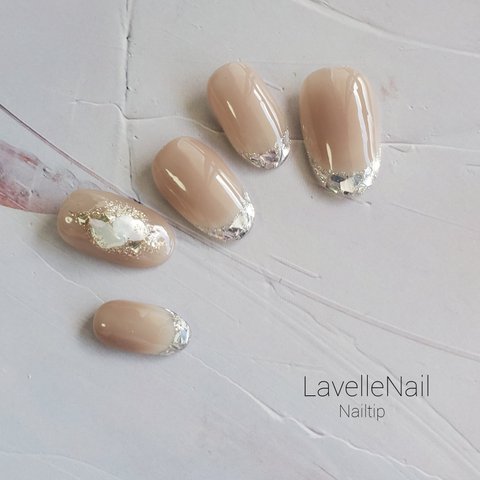 NEW*̣NUDE BEIGE ガラスフレンチ ヌードベージュ 大人シンプルネイル クリアフレンチ ブライダルネイル