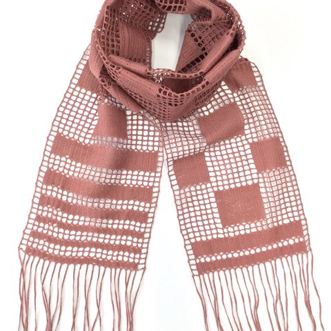 肌触りのやさしい＊綿レースストール♪   Lattice patterned stole (pink)