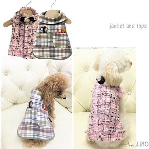 トップス ジャケット マントタイプ 極小犬 パピー 超小型犬 小型犬 犬 猫 ペット 服 犬服 猫服 犬の服 猫の服 レース リボン ツイード チェック P16 P58