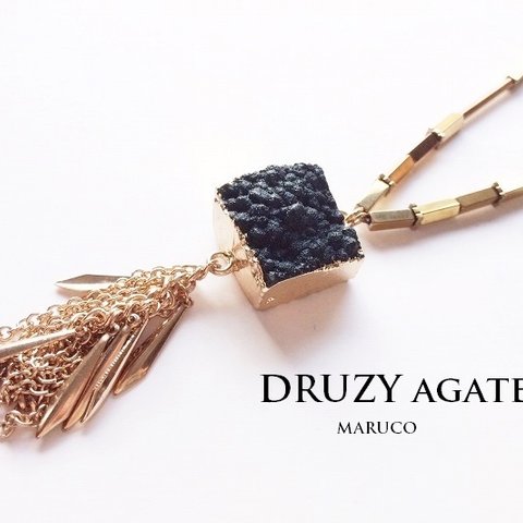 155-53DRUZY Black*タッセルロングネックレス*送料無料　LONG necklace