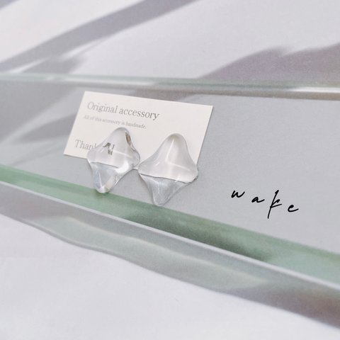 【ピアス】アレルギー対応✴︎再販2♡clear 水面 菱形